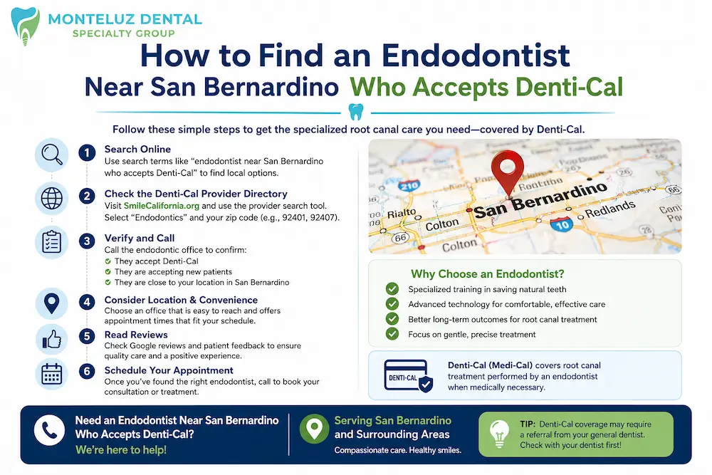 How to Find an Endodontist Near San Bernardino Who Accepts Denti-Cal